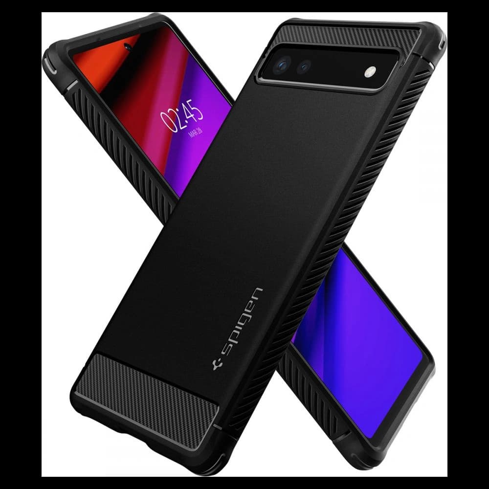Case Spigen Rugged Armor Google Pixel 6a Matt Schwarz - 6