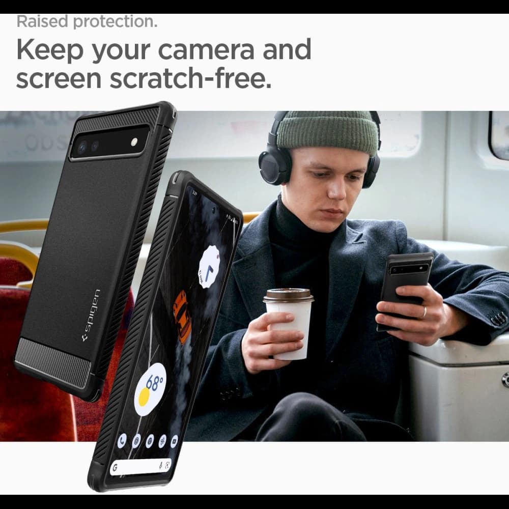 Case Spigen Rugged Armor Google Pixel 6a Matt Schwarz - 16