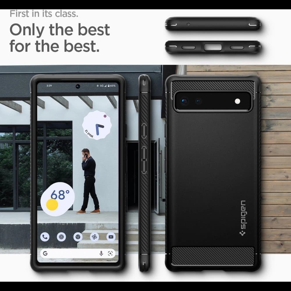 Case Spigen Rugged Armor Google Pixel 6a Matt Schwarz - 18