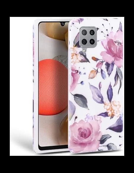 Etui Tech-Protect Floral Samsung Galaxy A42 5G Fehér