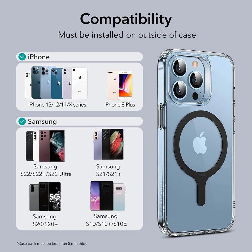 Mágneses gyűrűk ESR Halolock MagSafe Universal Magnetic Ring Black [2 PACK] - 9