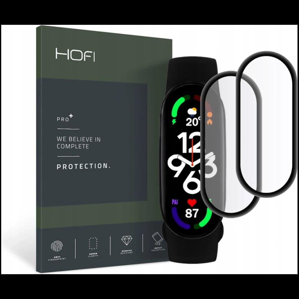 Hybidní sklo Hofi Hybrid Pro+ Xiaomi Mi Band 7 Black [2 PACK] - 1