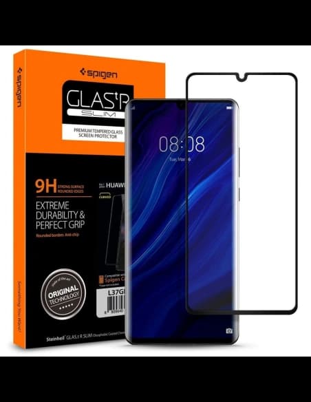 Spigen Sticlă temperată GLAS.tR Slim Huawei P30 Pro Full Cover Case Friendly