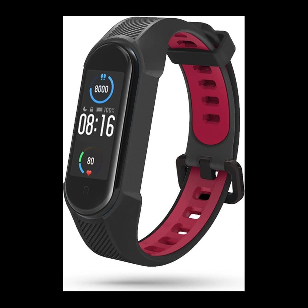 Pasek Tech-Protect Armour Xiaomi Mi Band 5/6/6 NFC/7 Fekete Piros