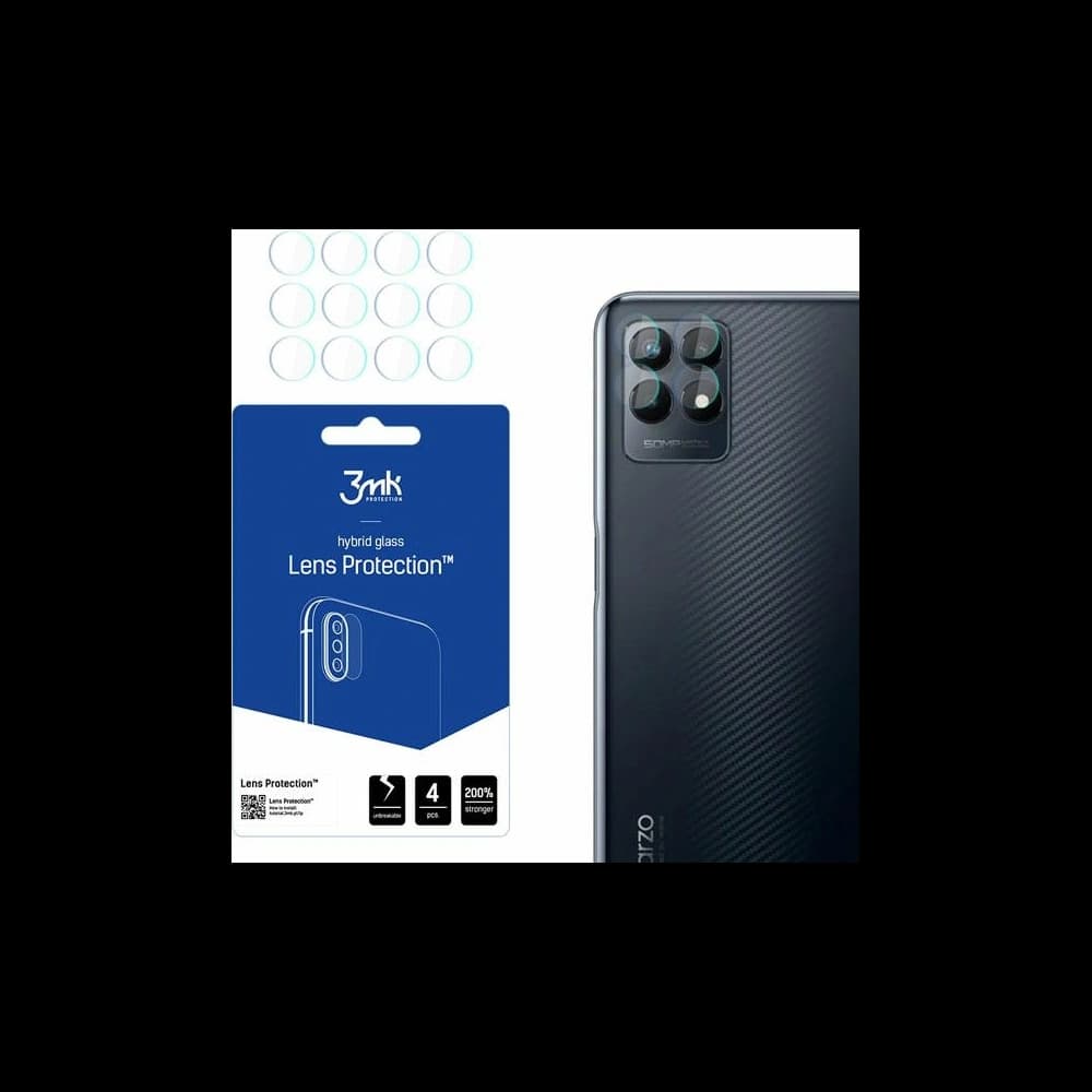 Hybridní sklo na objektiv fotoaparátu 3MK Ochrana objektivu Realme Narzo 50 5G [4 PACK] - 1