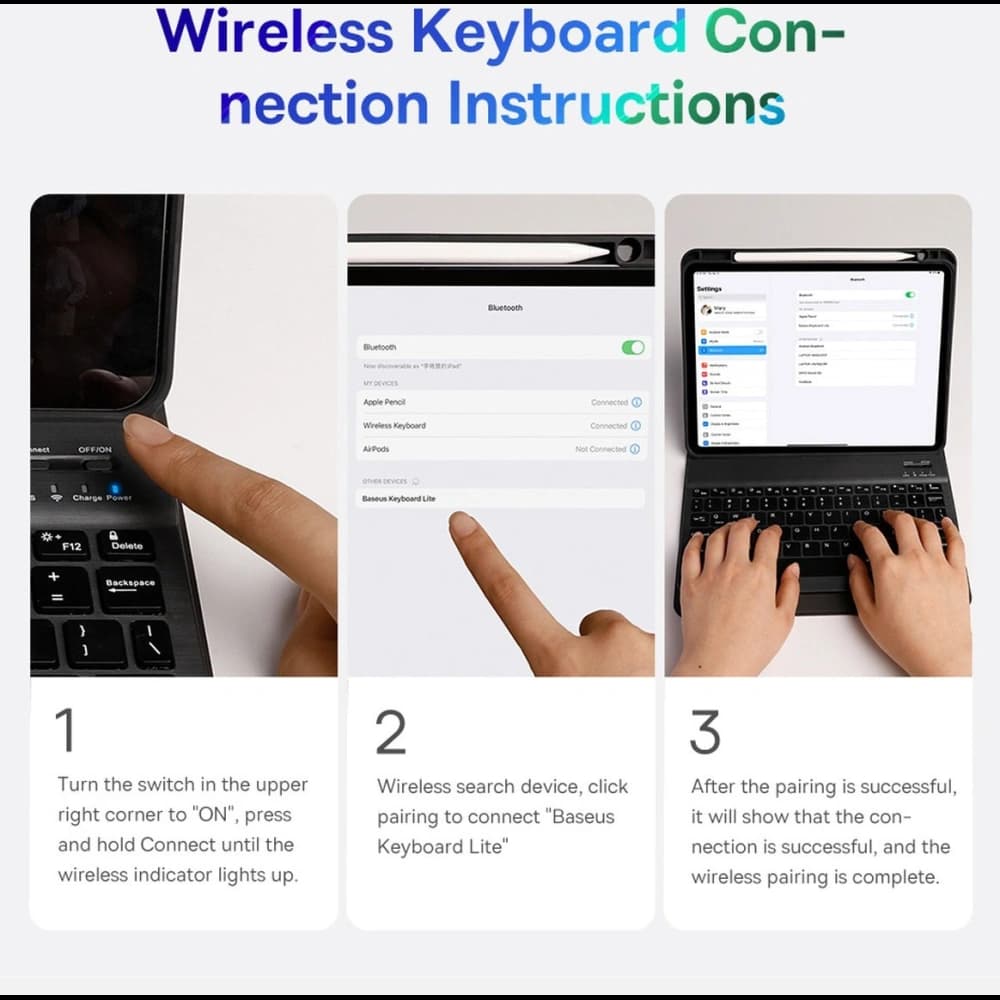 Billentyűzetes tok Baseus Brilliance Apple iPad Pro 11 2018/2020/2021 (1., 2. és 3. generáció) fekete - 26