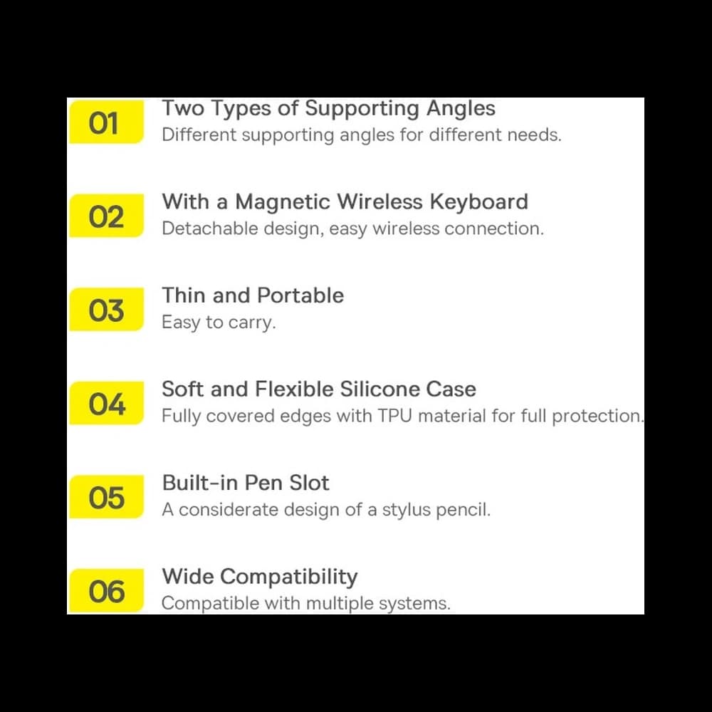 Billentyűzetes tok Baseus Brilliance Apple iPad Pro 11 2018/2020/2021 (1., 2. és 3. generáció) fekete - 27