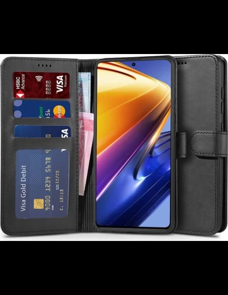 Etui Tech-Protect Wallet POCO F4 5G Fekete