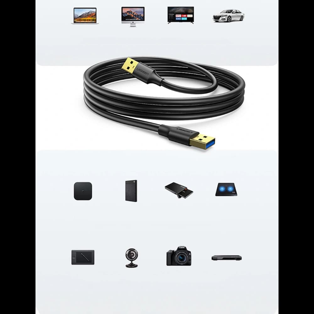 Cablu UGREEN US128 USB 3.2 Gen 1 3m negru - 7