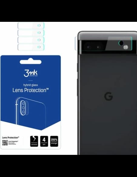 Hybridní sklo na objektiv fotoaparátu 3MK Lens Protection Google Pixel 6a [4 PACK]