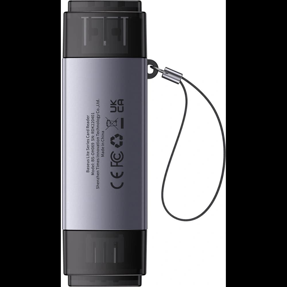 Cititor de carduri SD/TF Baseus Lite Series USB-A/USB-C gri - 2