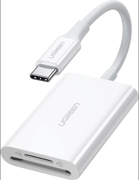 Cititor de carduri SD/microSD/TF UGREEN CM265 USB-C 3.2 Gen 1 alb