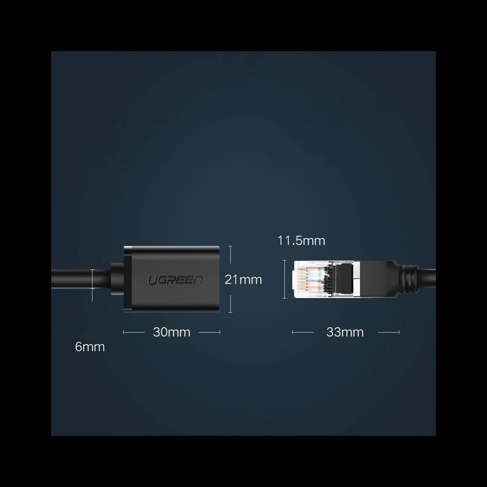 Prodlužovač UGREEN NW112 Ethernet RJ45 Cat 6 FTP 1000Mbps 5m černý - 17
