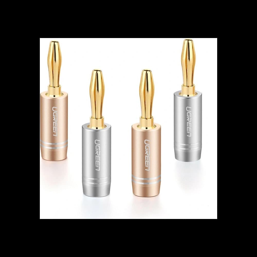 Aluminium-Audio-Stecker UGREEN AV149, vergoldet, mehrfarbig, Bananenstecker [4 pack] - 2