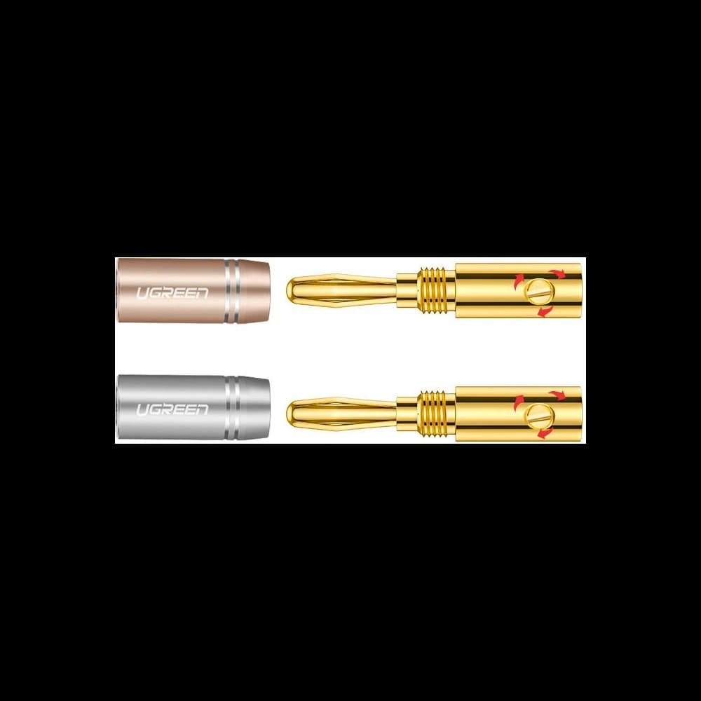 Aluminium-Audio-Stecker UGREEN AV149, vergoldet, mehrfarbig, Bananenstecker [4 pack] - 3