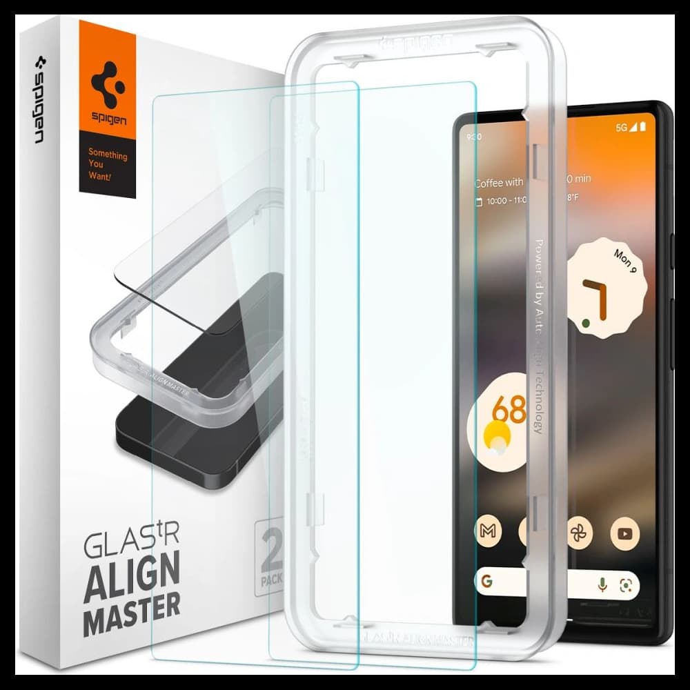Gehärtetes Glas Spigen GLAS.tR Slim AlignMaster Google Pixel 6a [2 PACK] - 1