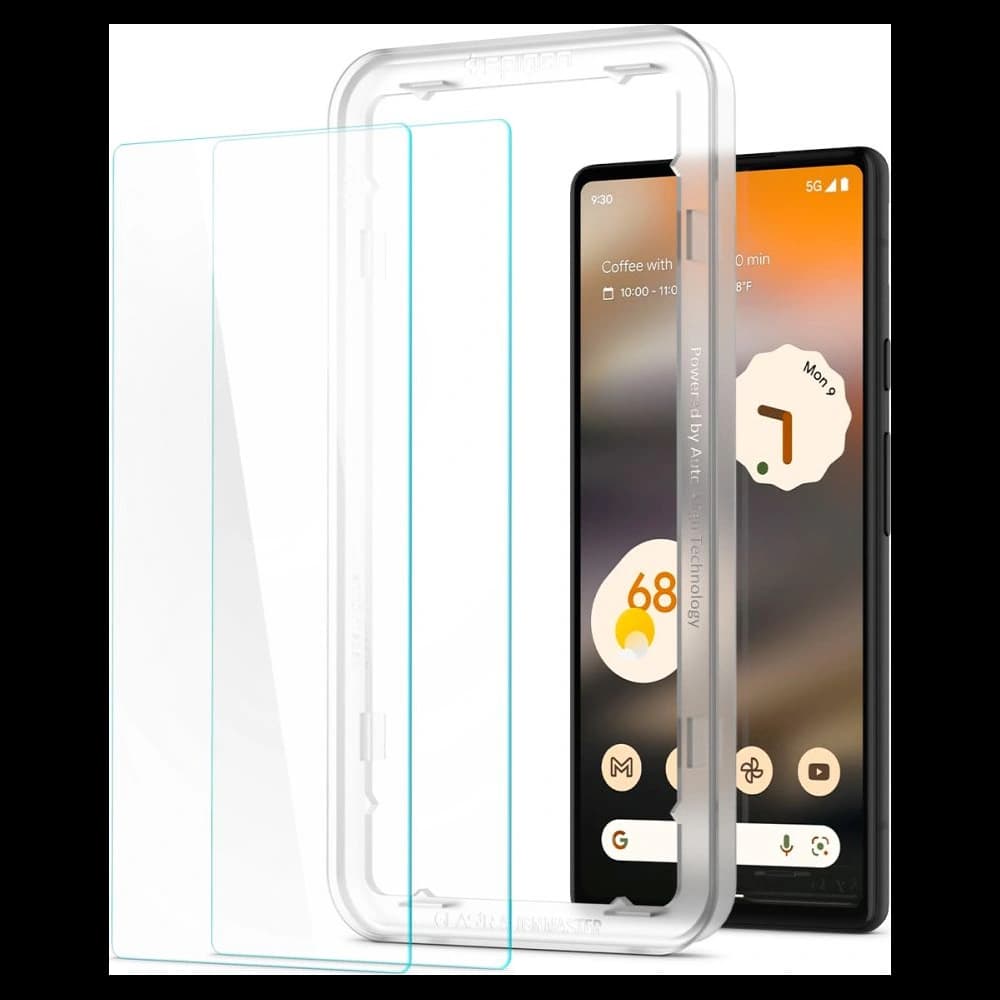 Gehärtetes Glas Spigen GLAS.tR Slim AlignMaster Google Pixel 6a [2 PACK] - 6