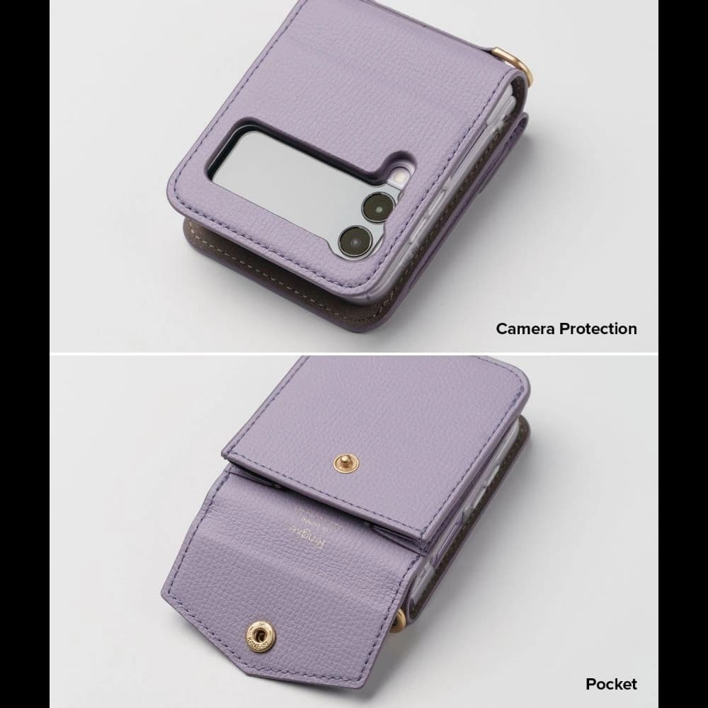 Ringke Folio Signature Card Pocket Samsung Galaxy Z Flip 3 Light Purple - 3