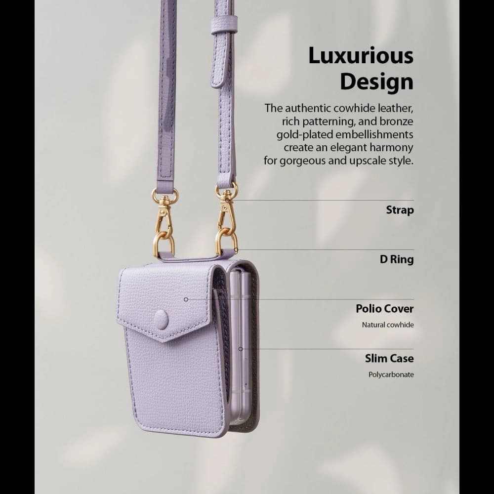 Ringke Folio Signature Card Pocket Samsung Galaxy Z Flip 3 Light Purple - 5