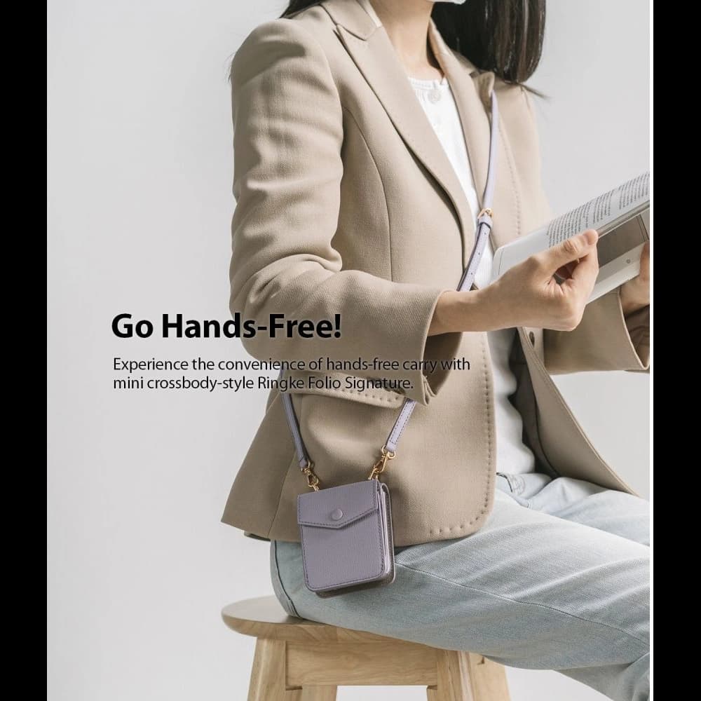 Ringke Folio Signature Card Pocket Samsung Galaxy Z Flip 3 Light Purple - 7