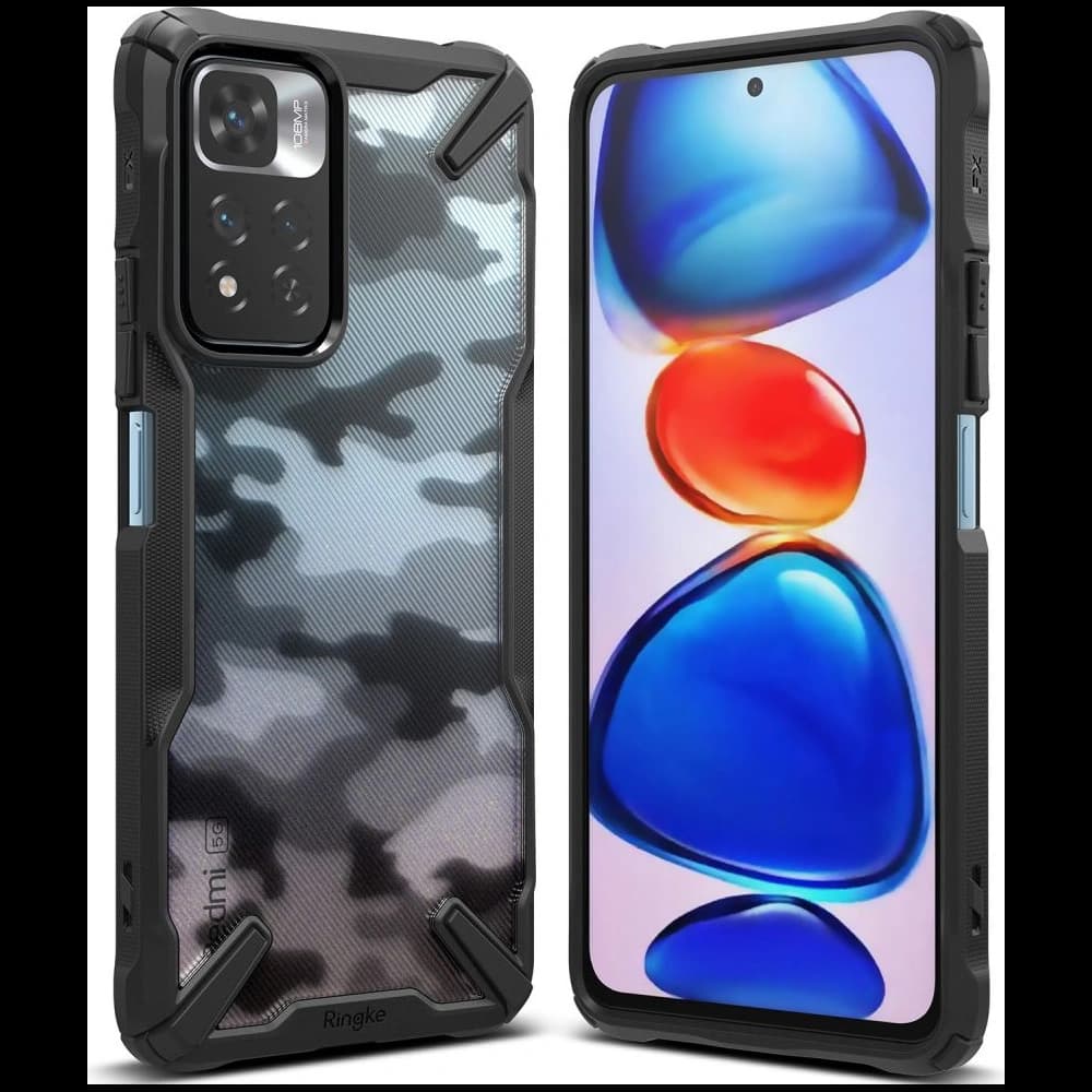 Etui Ringke Fusion-X Redmi Note 11 Pro+ 5G Camo (Moro) černé - 1