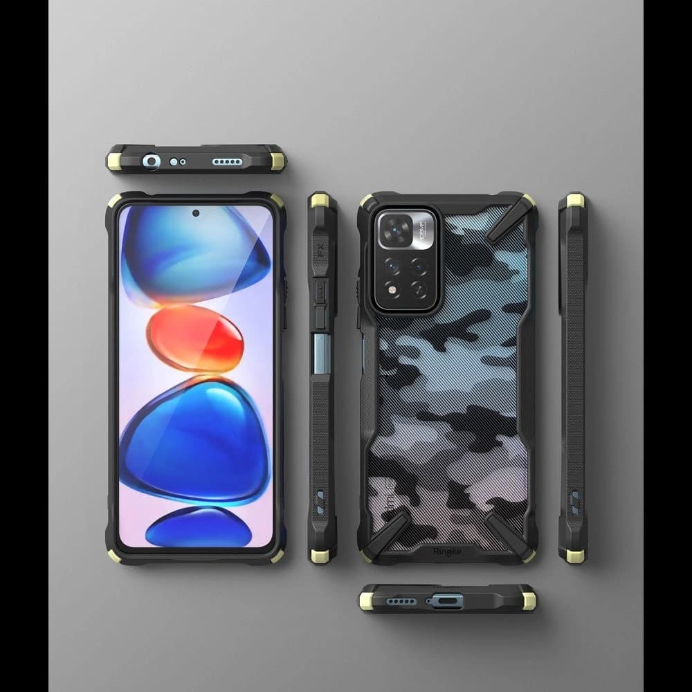 Etui Ringke Fusion-X Redmi Note 11 Pro+ 5G Camo (Moro) černé - 7