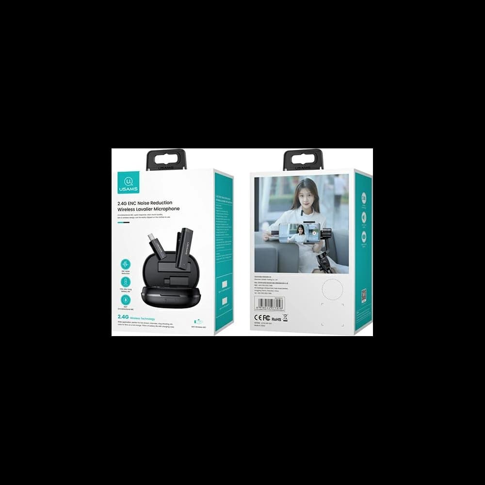 Bezdrátový klopový mikrofon USAMS ENC 2.4G Wireless Lavalier Microphone Lightning ZB244MKF01 - 10