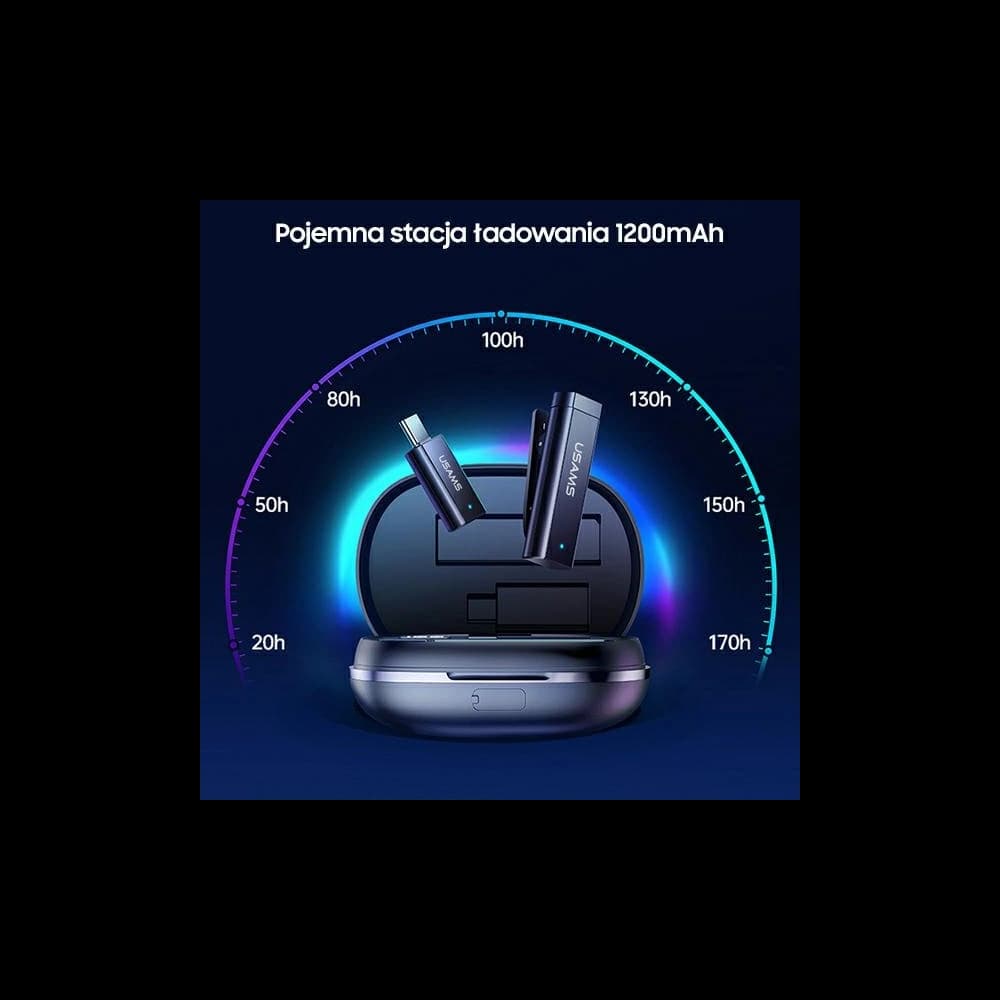 USAMS ENC 2.4G Vezeték nélküli Krawat Mikrofon USB-C ZB243MKF01 - 8