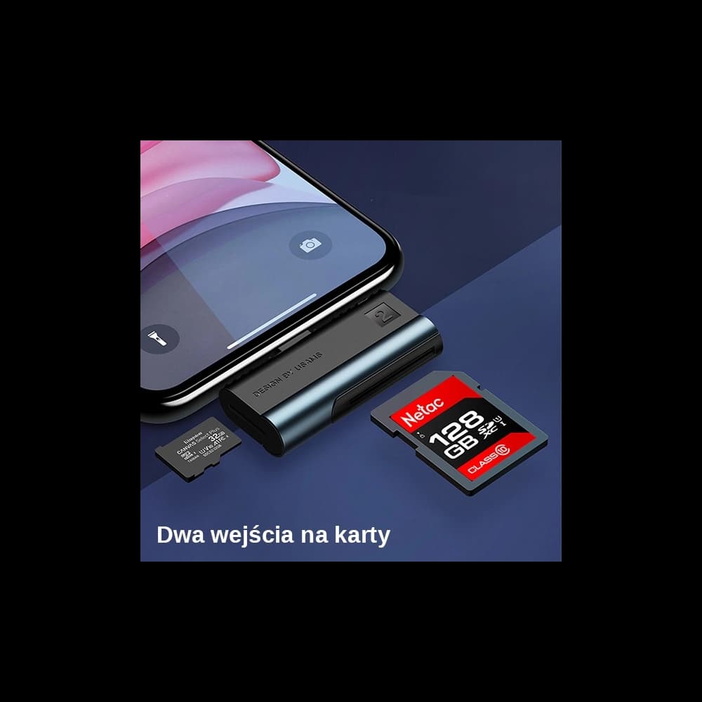 Cititor de carduri SD/microSD USAMS cu conector lightning roșu SJ430DKQ02 - 3