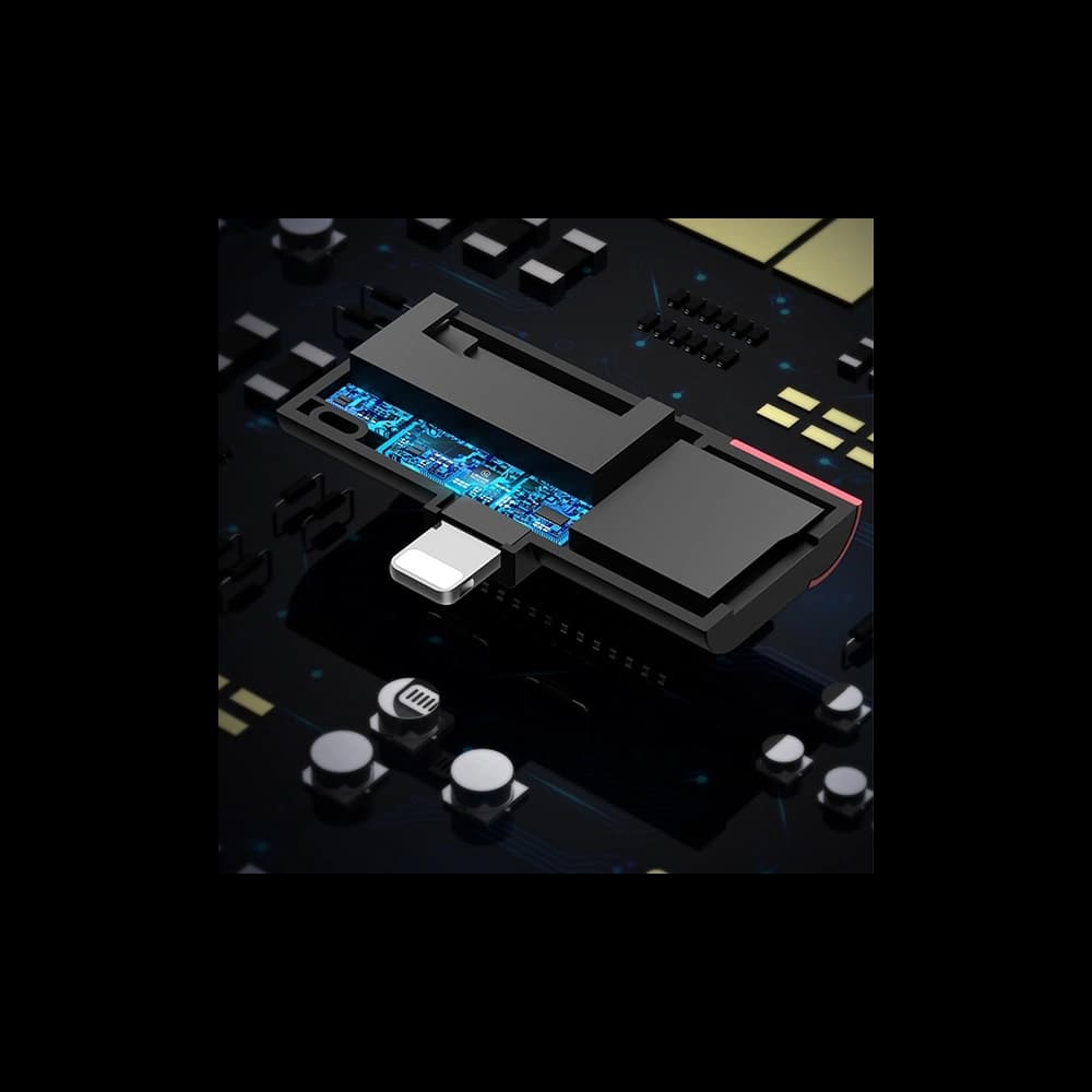 Cititor de carduri SD/microSD USAMS cu conector lightning roșu SJ430DKQ02 - 4