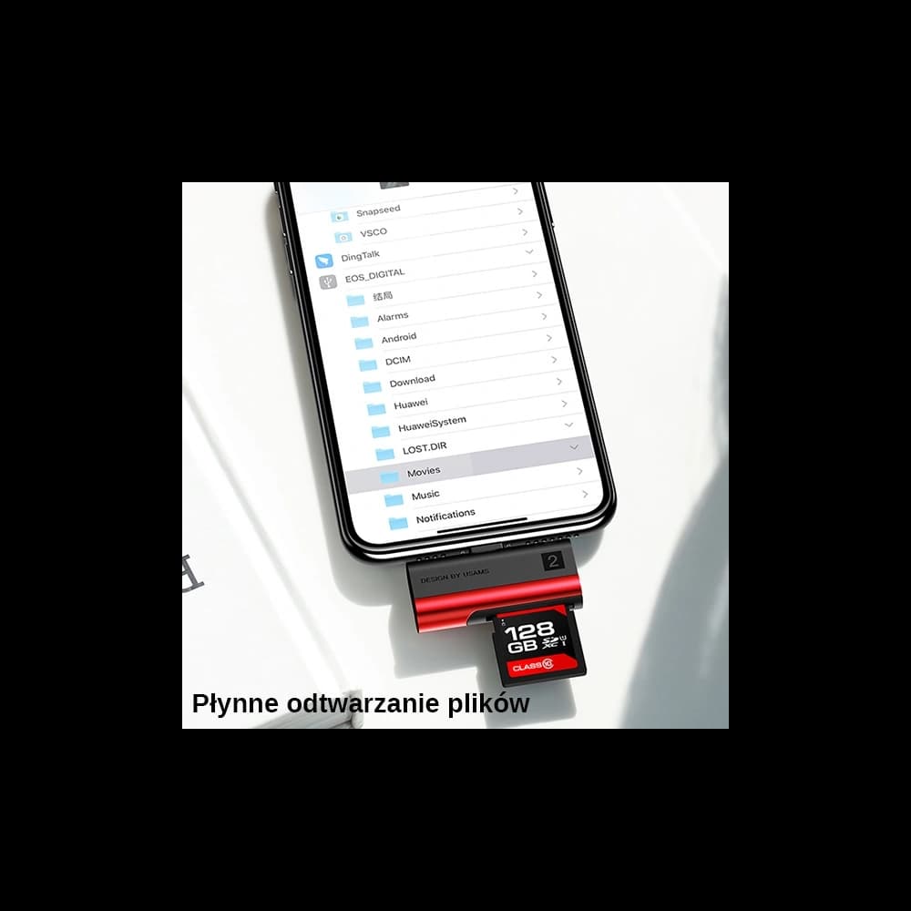 Cititor de carduri SD/microSD USAMS cu conector lightning roșu SJ430DKQ02 - 6