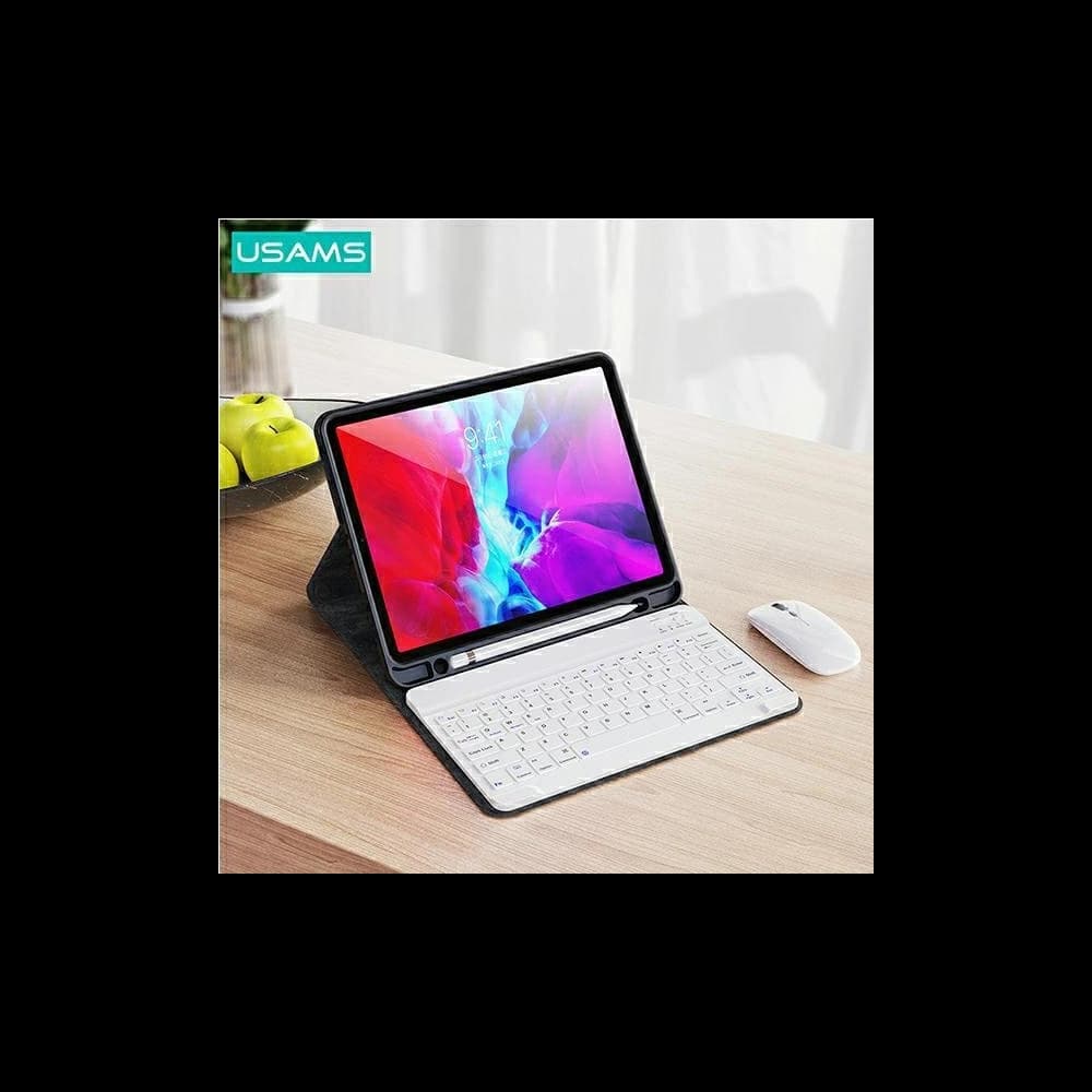 Etui USAMS Winro pentru Apple iPad 9.7 2018 (a 6-a generație) cu carcasă violetă și tastatură albă. - 5