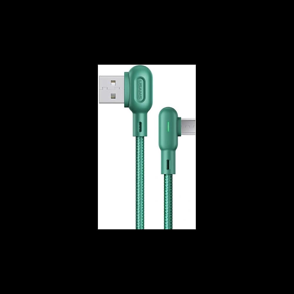 Kabel úhlový USAMS U57 MicroUSB 1,2m 2A zelený/green SJ458USB02 - 1
