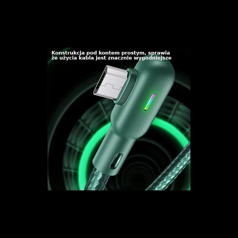 Kabel úhlový USAMS U57 MicroUSB 1,2m 2A zelený/green SJ458USB02 - 2