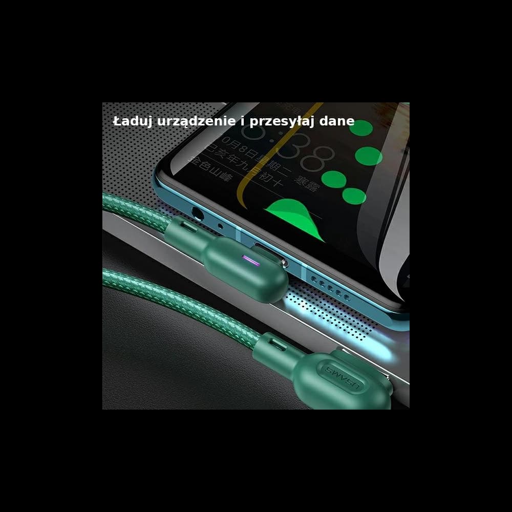 Kabel úhlový USAMS U57 MicroUSB 1,2m 2A zelený/green SJ458USB02 - 8