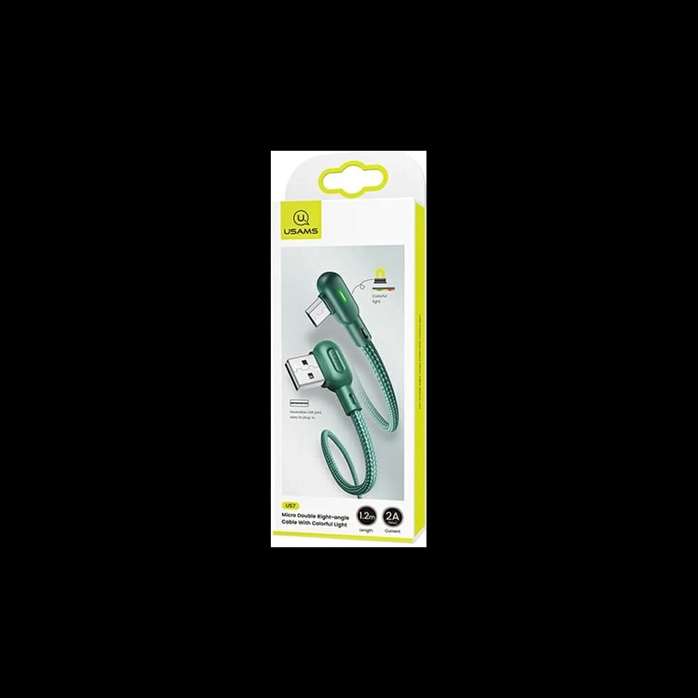 Kabel úhlový USAMS U57 MicroUSB 1,2m 2A zelený/green SJ458USB02 - 10