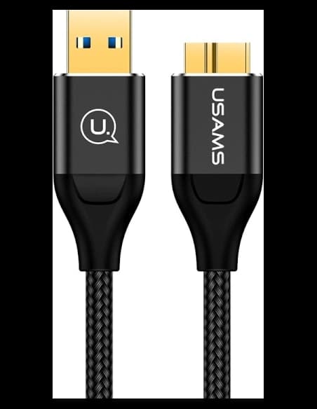 USAMS U19 USB 3.0 micro USB B fonott kábel külső meghajtóhoz 1m fekete SJ272USB01