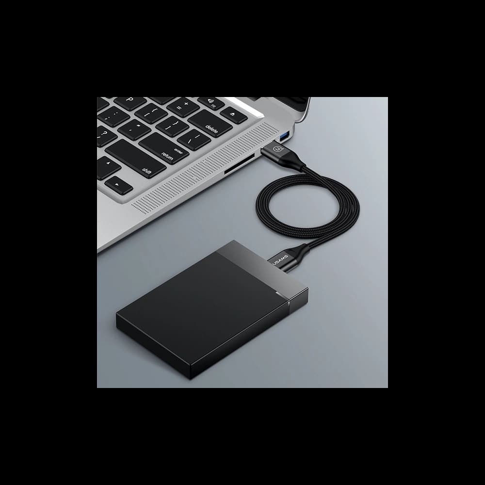 Cablu împletit USAMS U19 USB 3.0 micro USB B pentru disc extern 1m negru/black SJ272USB01 - 2
