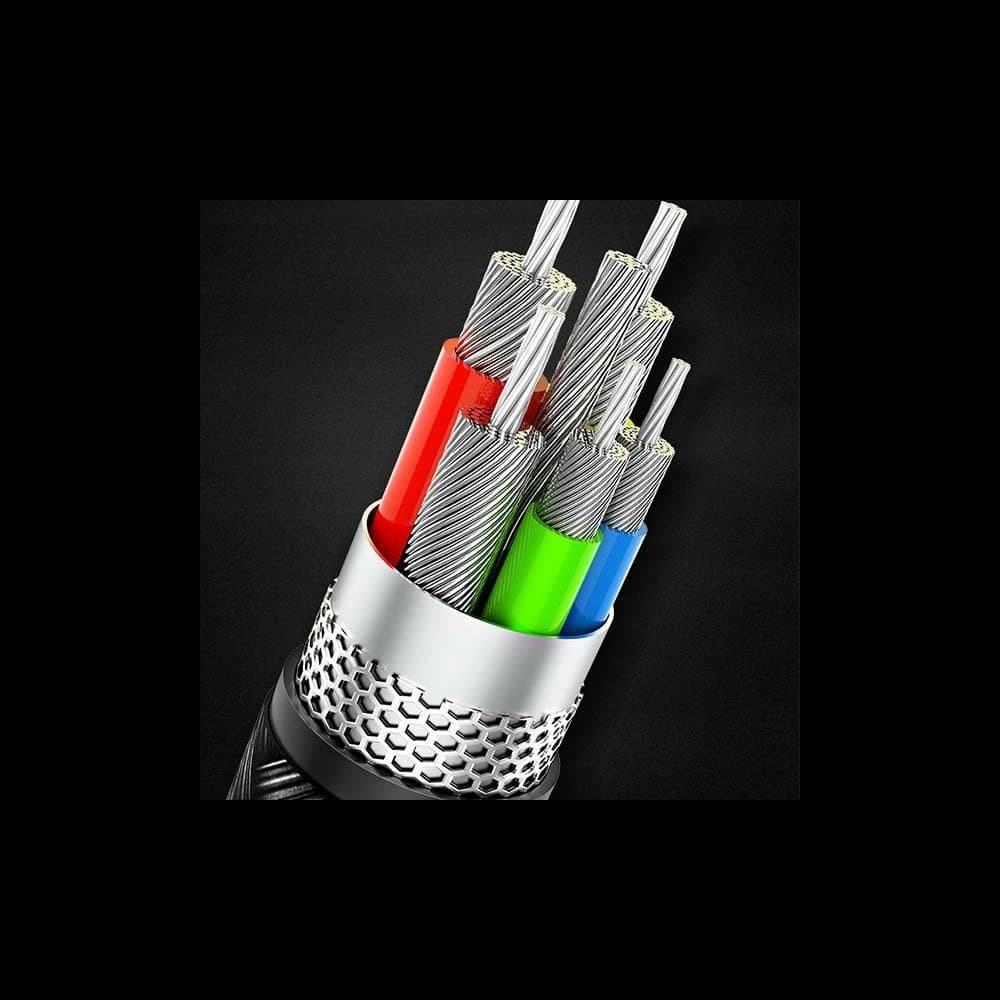 Kabel geflochten USAMS U26 4w1 1.5m 2A Schnellladung Federn (2xlightning/microUSB/USB-C) SJ349USB01 - 6