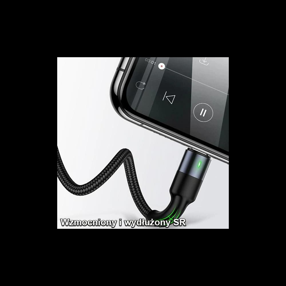 Kabel geflochten USAMS U26 4w1 1.5m 2A Schnellladung Federn (2xlightning/microUSB/USB-C) SJ349USB01 - 10