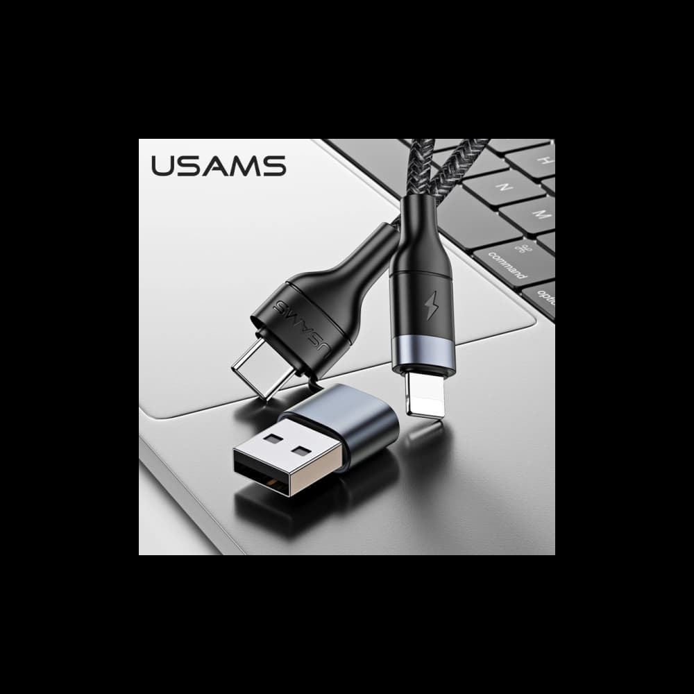 Kabel pleciony USAMS U31 USB-C/USB na lightning 30W PD Fast Charge czarny/black SJ404USB01 - 2