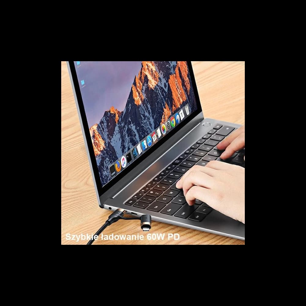 Cablul împletit USAMS U62 2xUSB-C/USB-A /lightning 1,2m PD Încărcare rapidă negru/SJ483USB01 - 4