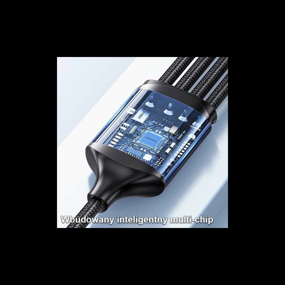 Kabel geflochten USAMS U73 4w1 1.2m 3A Schnellladung (2xlightning/microUSB/USB-C) SJ516USB01 - 4