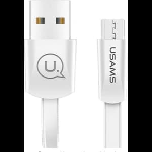 USAMS U2 lapos kábel microUSB 1,2m fehér SJ201MIC02