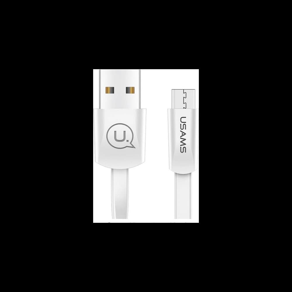 USAMS U2 lapos kábel microUSB 1,2m fehér SJ201MIC02