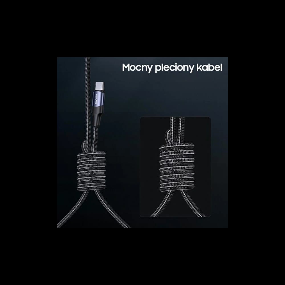 Cablu USAMS U71 2xUSB-C la USB-C 1,2m 100W PD Încărcare Rapidă negru/SJ551USB01 - 3