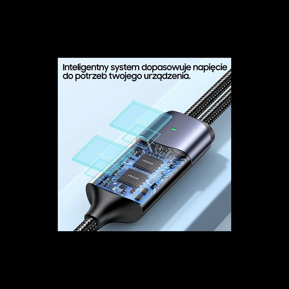 Cablul USAMS U71 USB-C/ Lightning la USB-C 1,2m 100W PD Încărcare Rapidă negru/SJ550USB01 - 6
