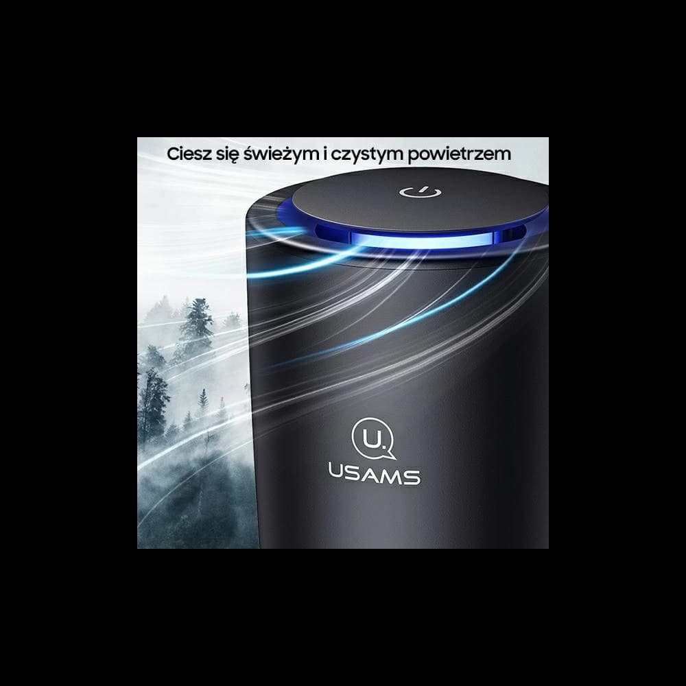 Přenosný ionizátor vzduchu USAMS černý/black ZB181JHQ01 ionizátor aniontů Pm2,5 - 4
