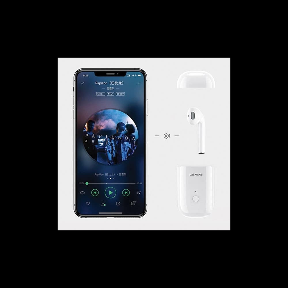 Sluchátko USAMS Bluetooth 5.0 LB Series + dokovací stanice bílá/white BHULB01 - 2