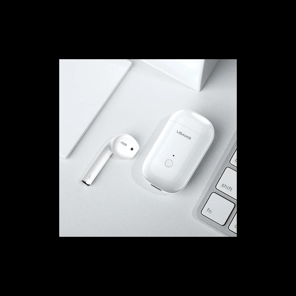 Sluchátko USAMS Bluetooth 5.0 LB Series + dokovací stanice bílá/white BHULB01 - 3